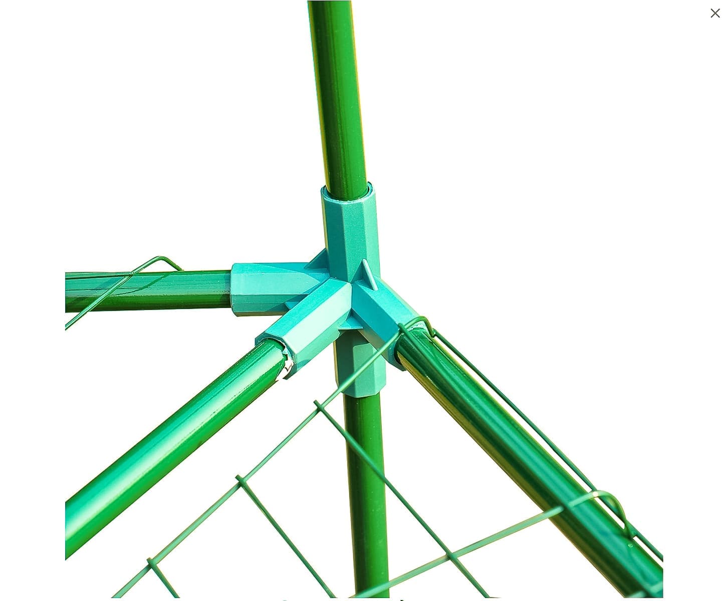 Plastväxthus med hyllor, snygg rund kompaktmodell (sexkantig) diam. 193 cm, höjd 225 cm grön transparent (odlingstält, växthustält) - 6