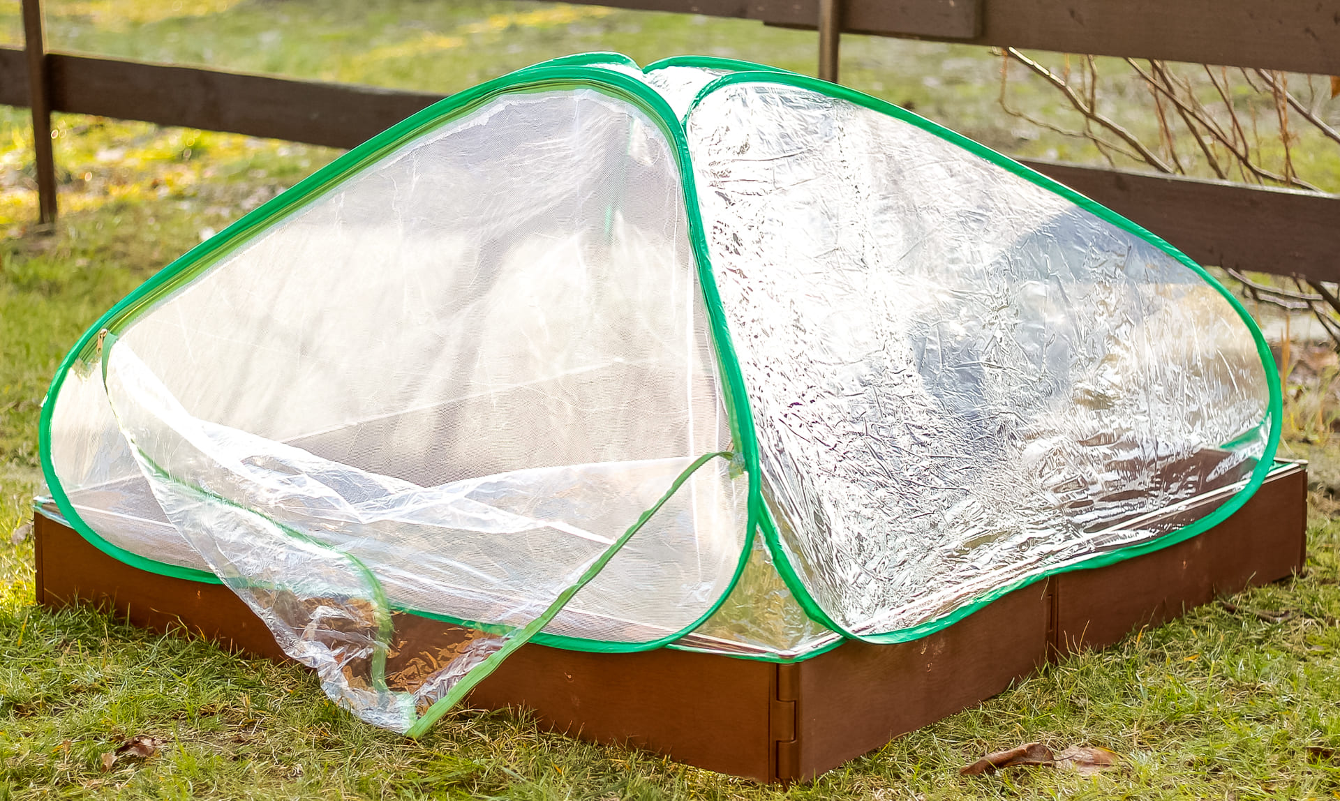 Plastväxthus, 115 x 115 x 60 cm litet odlingstält för utomhusbruk, växthustält med transparent folie - 6