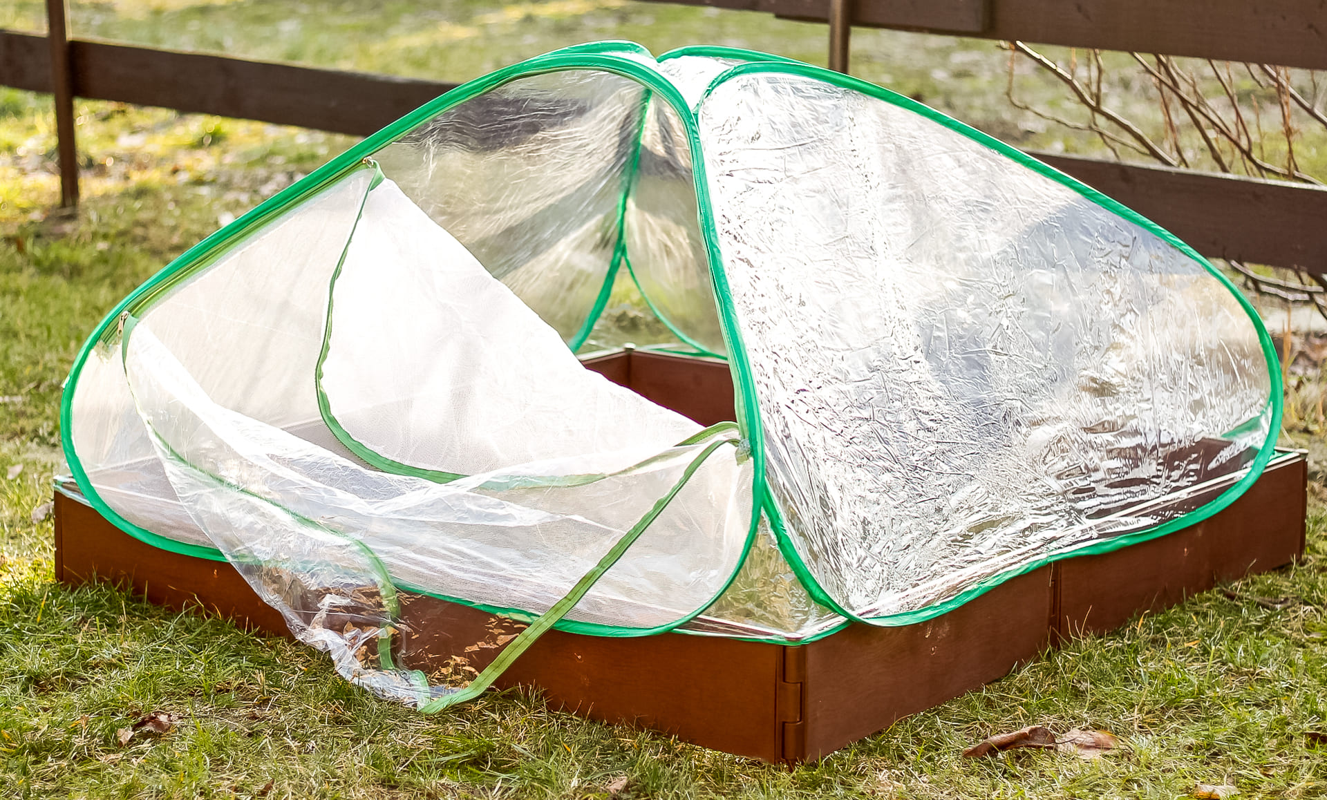 Plastväxthus, 115 x 115 x 60 cm litet odlingstält för utomhusbruk, växthustält med transparent folie - 9