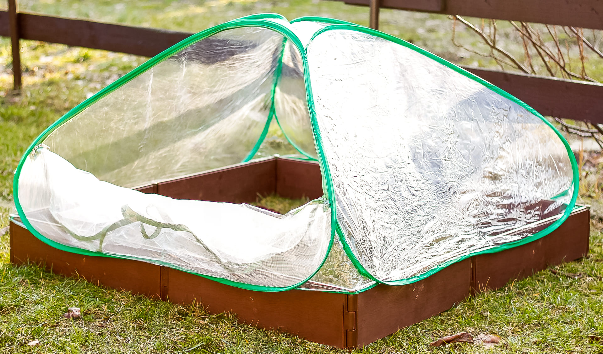 Plastväxthus, 115 x 115 x 60 cm litet odlingstält för utomhusbruk, växthustält med transparent folie - 8