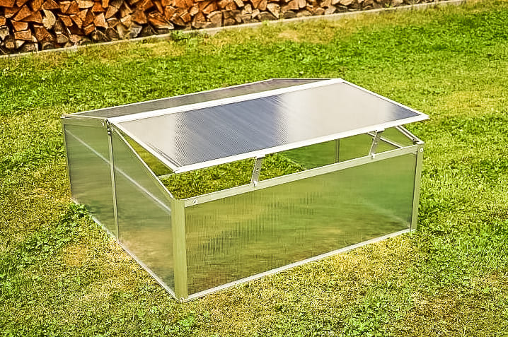 Miniväxthus, 100 x 100 x 48 cm, litet växthus av aluminium och plast, för balkong och utomhusbruk - 5