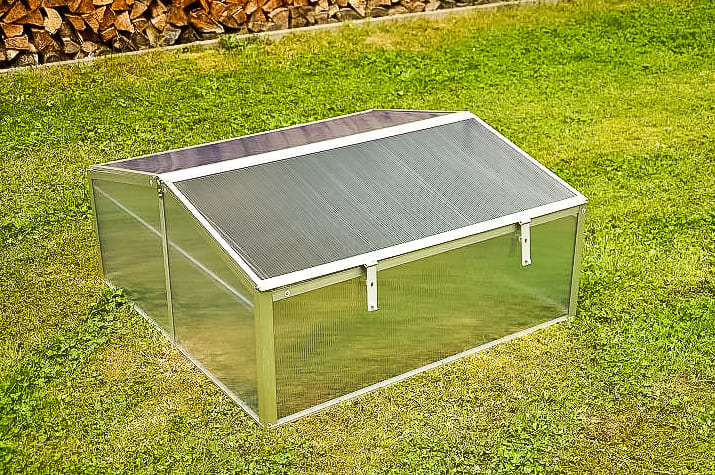 Miniväxthus, 100 x 100 x 48 cm, litet växthus av aluminium och plast, för balkong och utomhusbruk - 2