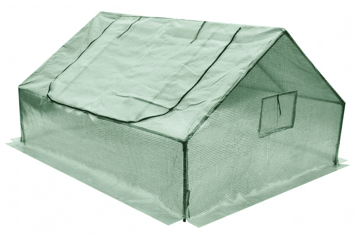 Plastväxthus, 180 x 140 x 94 cm låg odlingstält för utomhusbruk GardenLine, växthustält med transparent grön folie, fönster med nät - 10