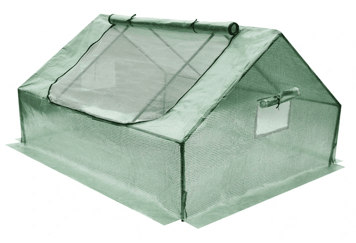 Plastväxthus, 180 x 140 x 94 cm låg odlingstält för utomhusbruk GardenLine, växthustält med transparent grön folie, fönster med nät - 2