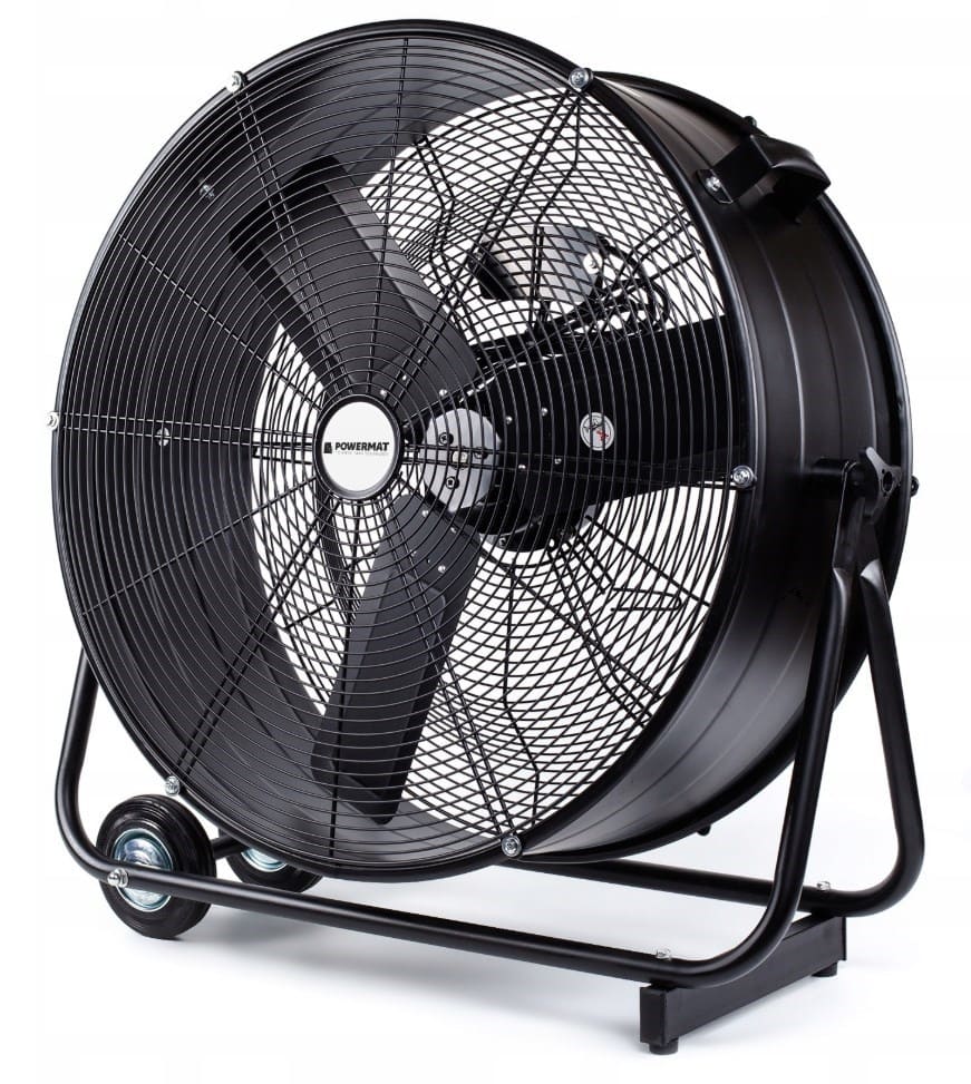 Kraftfull industrifläkt 61 cm (24) 220W, golvmodell med hjul, svart pulverlackad, 1300rpm, 12000 m3/h, Powermat REA - DEMO EX - 3