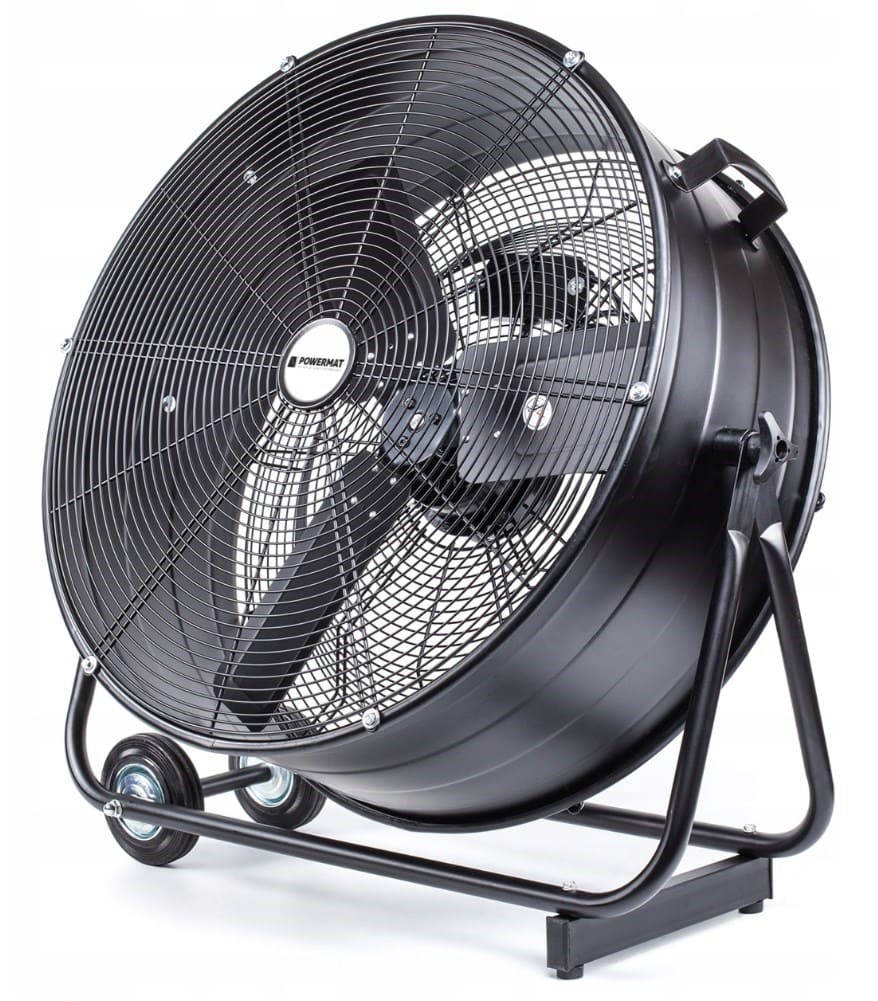 Kraftfull industrifläkt 61 cm (24) 220W, golvmodell med hjul, svart pulverlackad, 1300rpm, 12000 m3/h, Powermat REA - DEMO EX - 7