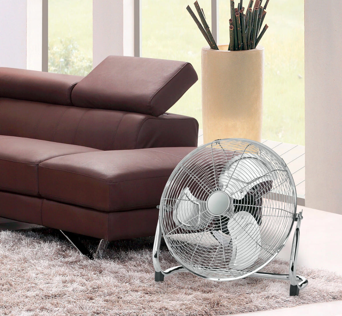 POWERMAT Stor kraftfull fläkt 45 cm (18) 100W, golvmodell - 9