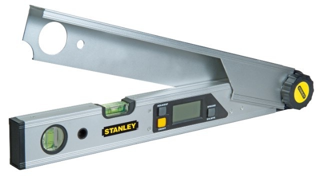 Vinkelmätare med vattenpass, digital med LCD skärm, 0-180 grader, nogrannhet 0.1gr., 40 cm, aluminium, STANLEY