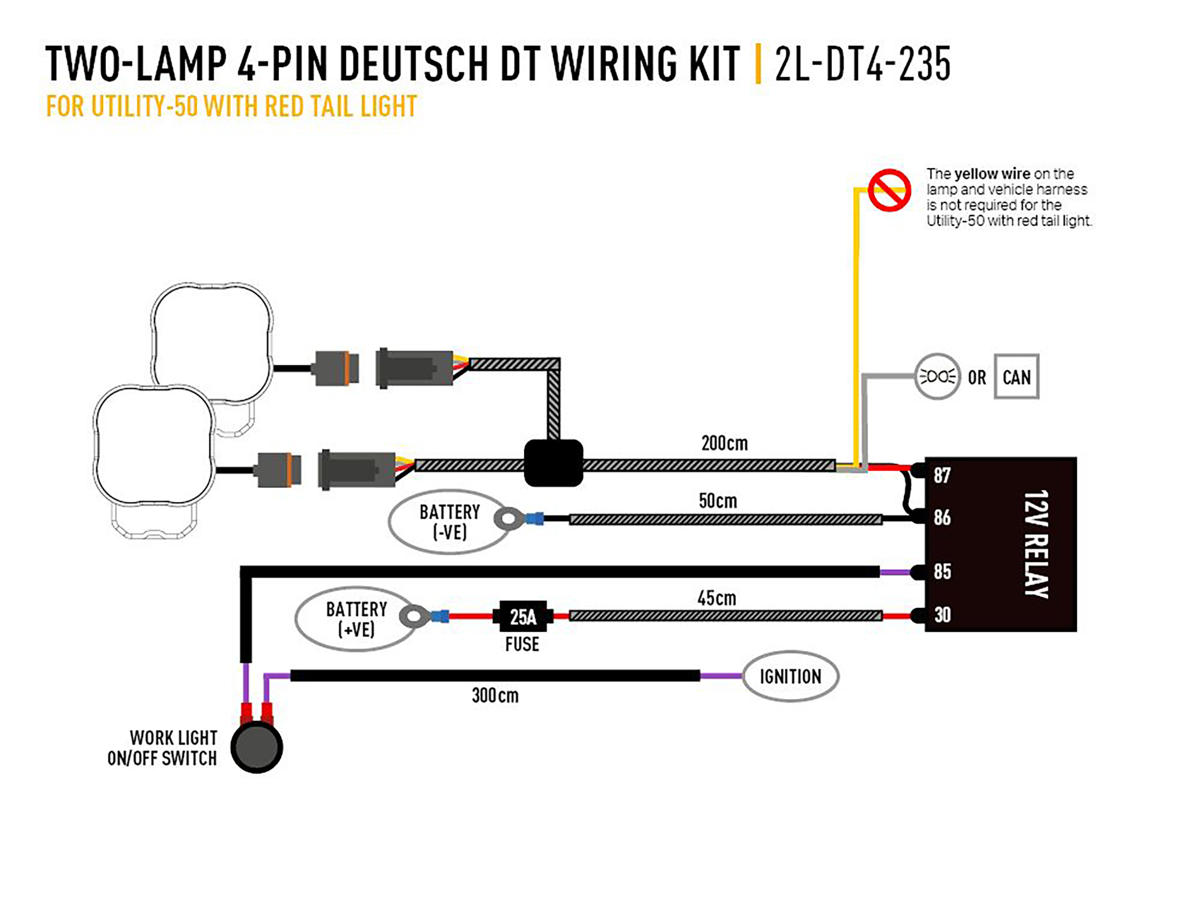 Lazer kabelsats 2st 4-pin DT styrning 2L-DT4-235 - 4