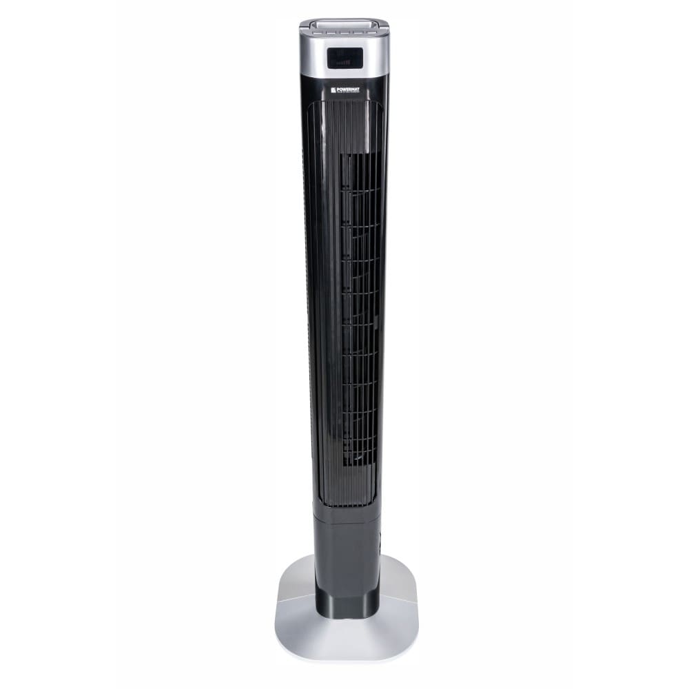 Tornfläkt, pelarfläkt 121 cm, tyst exklusiv stående fläkt, golvfläkt med fjärrkontroll, 90W, svart, Powermat Black Tower - 2