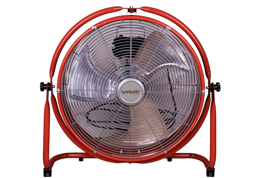 Kraftfull industrifläkt 140W, trumfläkt golvmodell, orange pulverlackad, 53 cm (20) 7200m3/h, Xaram - 2
