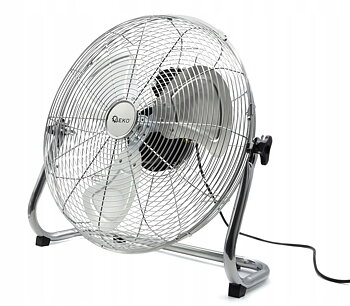 Stor kraftfull fläkt 135W, Golvfläkt, ganska tyst, kromad 50 cm (20) Gecko