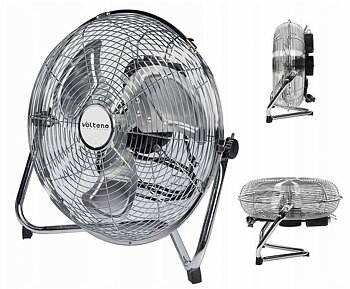 Stor kraftfull fläkt 135W, Golvfläkt, ganska tyst, kromad 50 cm (20) Gecko