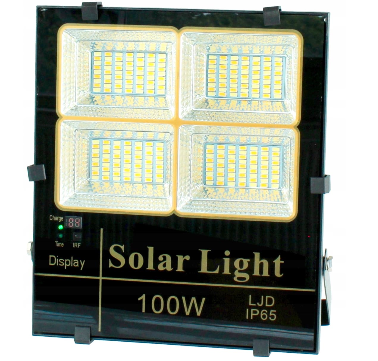 Strålkastare 216 LED 100W 6000 LM med solpanel och fjärrkontroll, IP65, slim - 10