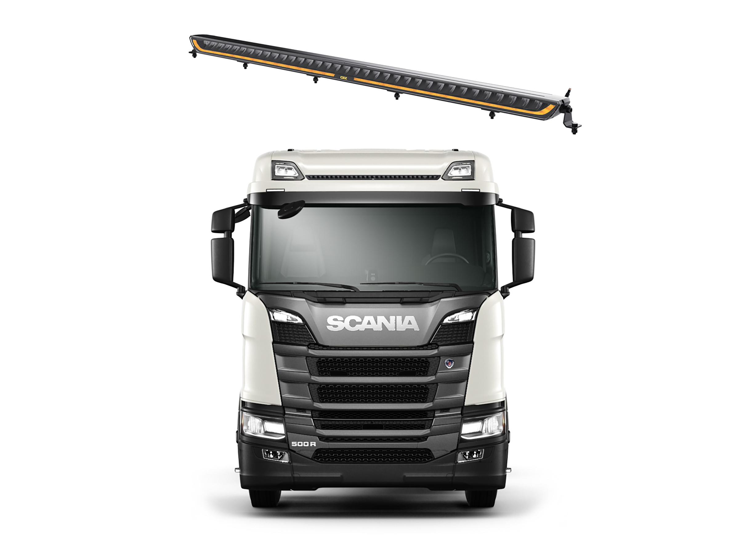 PT-OZZ XB1 P52" för Scania NG ovanför solskyddet