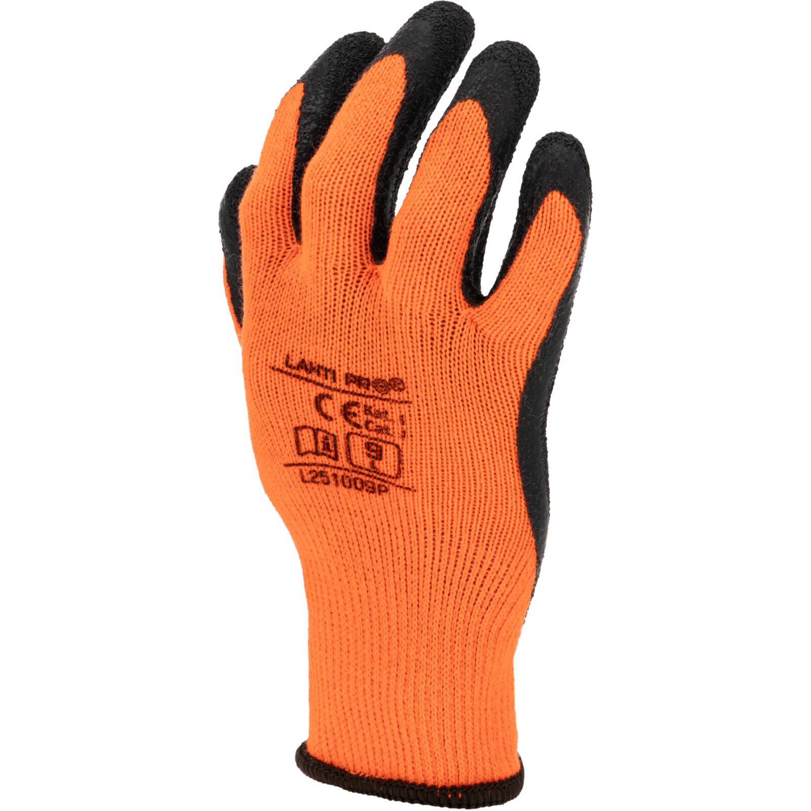 LahtiPro Handskar, vinterhandskar, latexbelagda vadderade skyddshandskar, svart-orange, CE, LAHTI (Handskestorlek : 9 [L] Handlängd 19,2cm Omkrets 22,9cm) - 3
