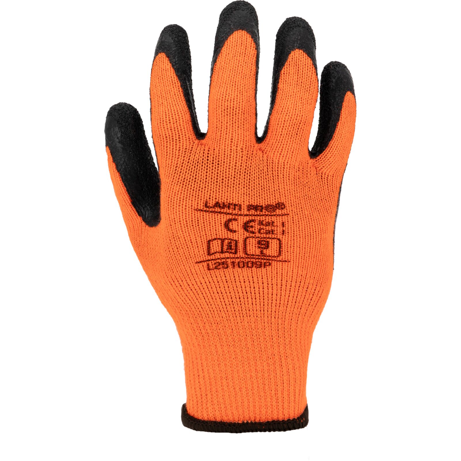LahtiPro Handskar, vinterhandskar, latexbelagda vadderade skyddshandskar, svart-orange, CE, LAHTI (Handskestorlek : 9 [L] Handlängd 19,2cm Omkrets 22,9cm) - 2