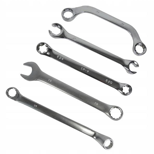 Nyckelsats 47 delar - kombinycklar, TORX, bromsnycklar, CRV stål, för professionell bruk, tygetui med fickor - 2