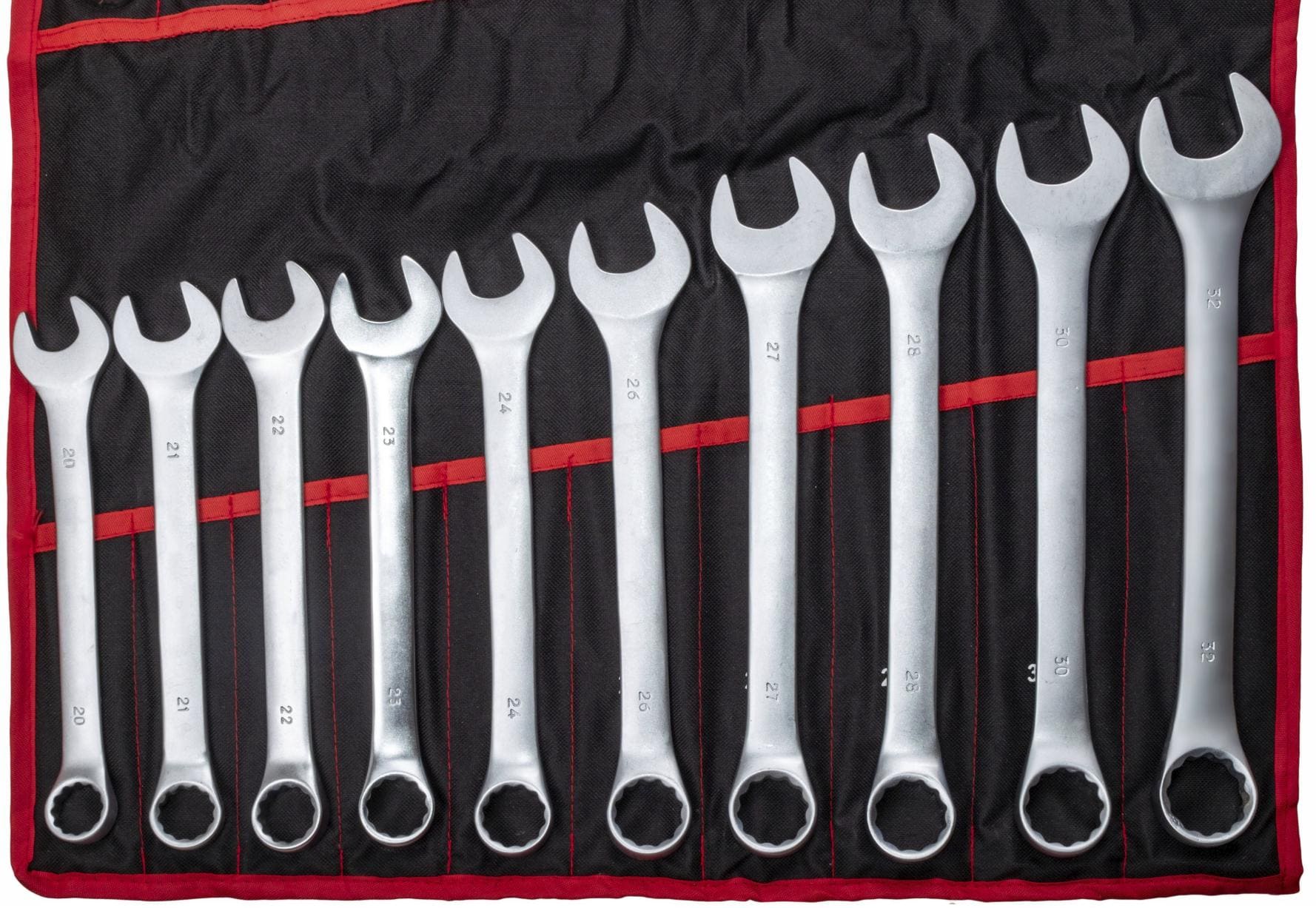 Nyckelsats 47 delar - kombinycklar, TORX, bromsnycklar, CRV stål, för professionell bruk, tygetui med fickor - 3
