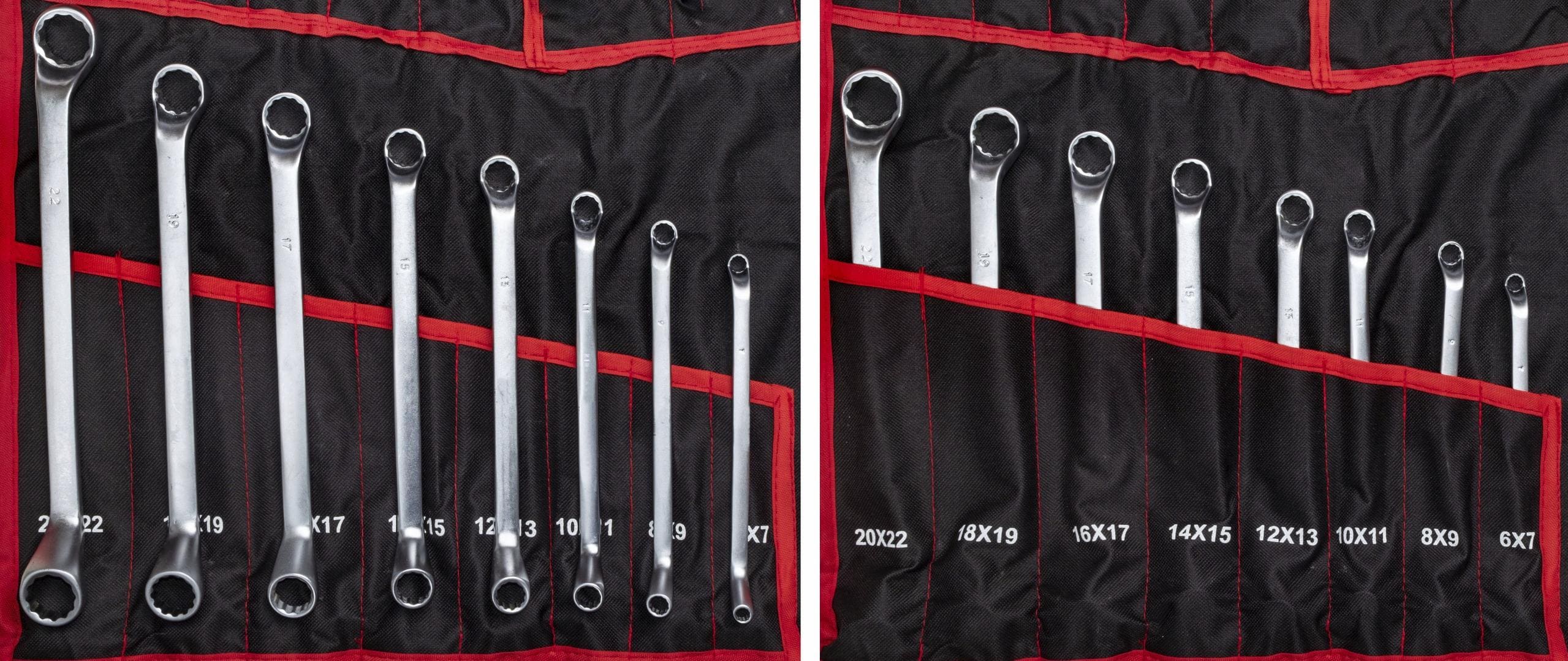 Nyckelsats 47 delar - kombinycklar, TORX, bromsnycklar, CRV stål, för professionell bruk, tygetui med fickor - 4
