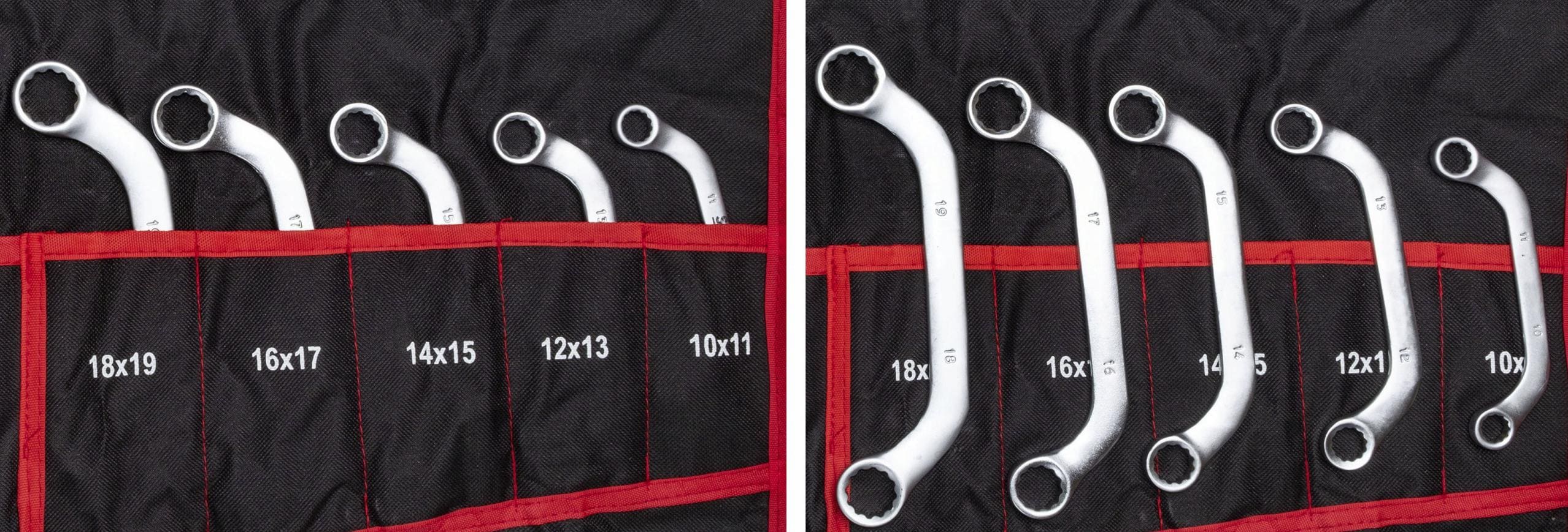 Nyckelsats 47 delar - kombinycklar, TORX, bromsnycklar, CRV stål, för professionell bruk, tygetui med fickor - 5