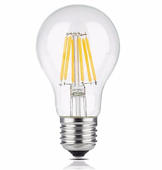 Vintage glödlampor LED E27 6W (motsvarar 60W) 720lm, 2700K varmt gulaktigt ljus, 4st