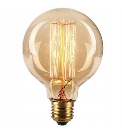 Vintage glödlampor E27 G12040W Edison 250lm, 2500K varmt gulaktigt ljus, 4st - 6