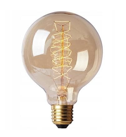 Vintage glödlampor E27 G8040W Edison 160lm, 2200K varmt gulaktigt ljus, 3st - 2
