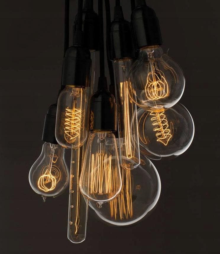 Vintage glödlampor E27 G8040W Edison 160lm, 2200K varmt gulaktigt ljus, 3st - 3