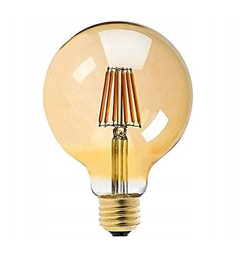 Vintage glödlampor LED E27 G95 kula 6W 560lm, 2500K varmt gulaktigt ljus, 4st