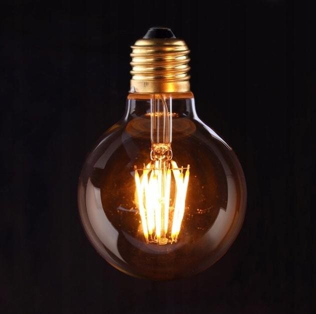 Vintage glödlampor LED E27 G95 kula 6W 560lm, 2500K varmt gulaktigt ljus, 4st - 2