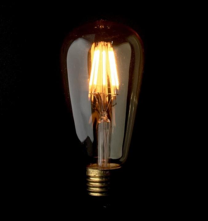 Vintage glödlampor LED E27 ST64 Edison 6W 540lm, 2500K varmt gulaktigt ljus, 4st - 2