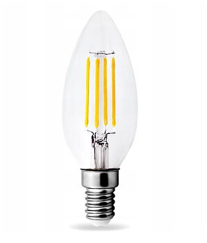 Vintage glödlampor LED E14 4W 430lm, 2700K varmt gulaktigt ljus, 6st