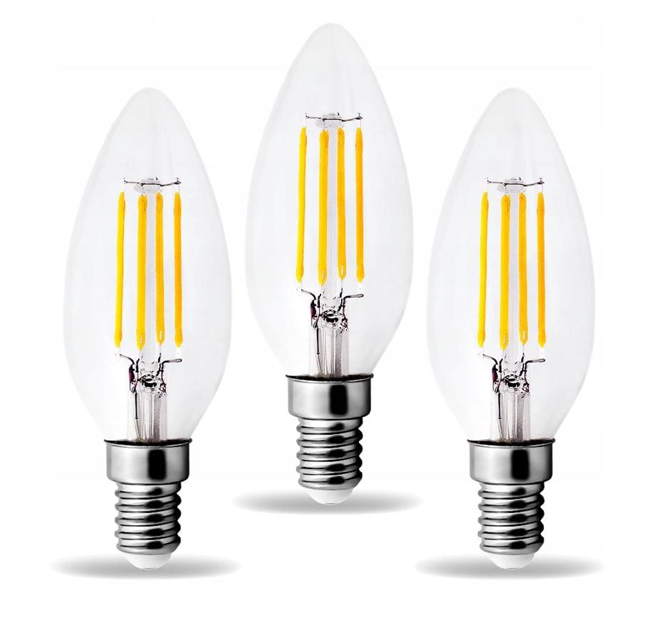 Vintage glödlampor LED E14 4W 430lm, 2700K varmt gulaktigt ljus, 6st - 2