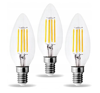 Vintage glödlampor LED E14 4W 430lm, 2700K varmt gulaktigt ljus, 6st
