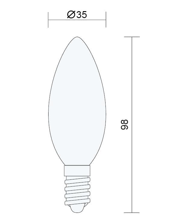 Vintage glödlampor LED E14 4W 430lm, 2700K varmt gulaktigt ljus, 6st - 4