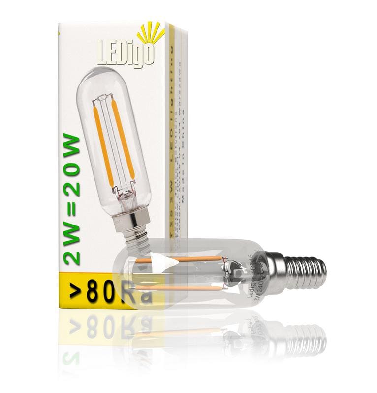 Vintage glödlampor LED E14 2W 240lm, 3000K varmt gulaktigt ljus, 4st - 3
