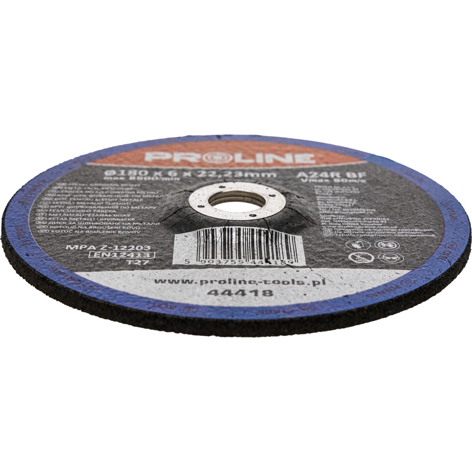 PROLINE TOOLS Slipskiva för metall T27180 x 6x22A24R PROLINE - 2