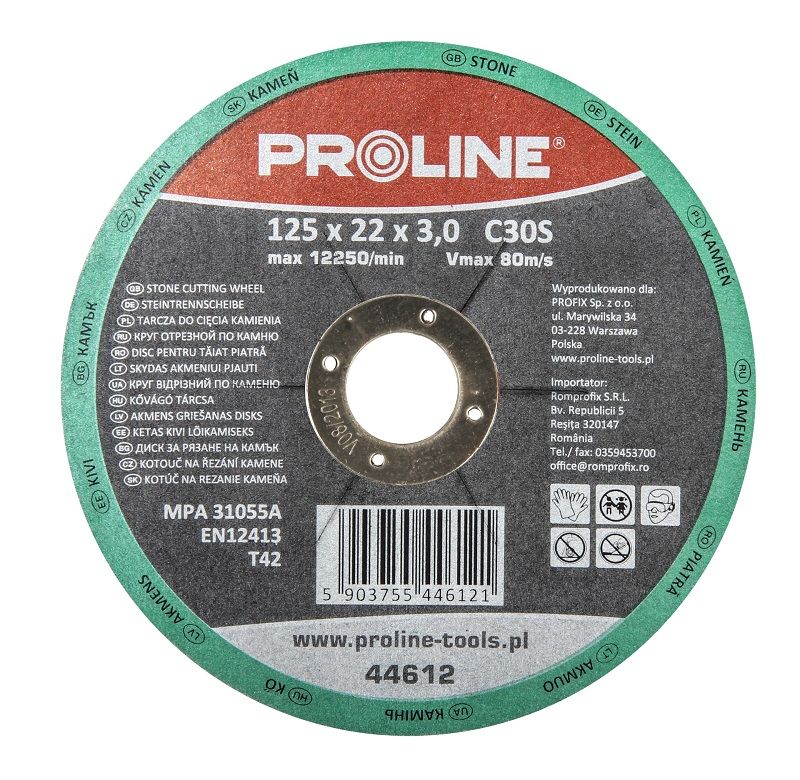 PROLINE TOOLS Cutting Disc for Stone Depressed. T42, 115 x 3.0 x 22C30R Proline