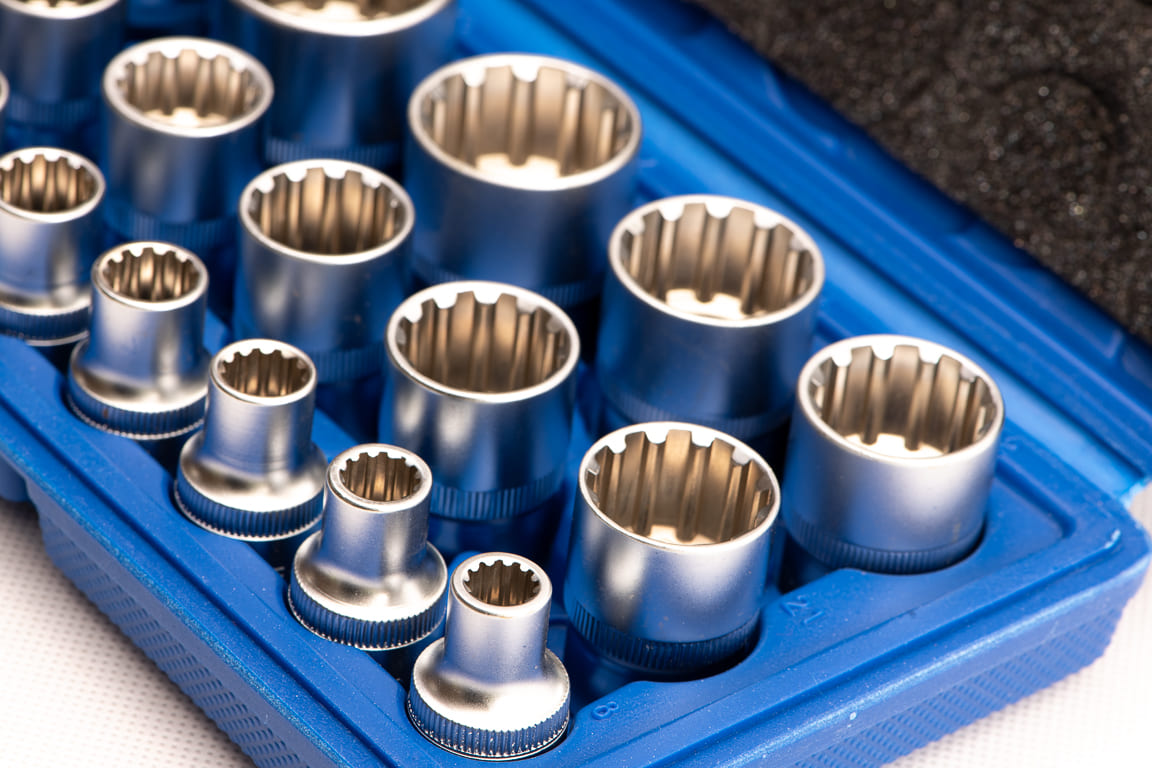 Hylssats spline 1/212-kant 8-32 mm, 19 delar