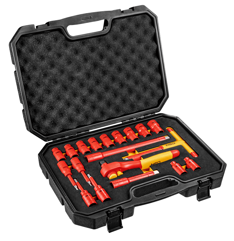 Neo Tools Hylssats 1/21000V 10-21 mm, sats 19 delar inkl. sexkantsnycklar, spärrskaft, T-handtag m.m. TENG Tools - 3