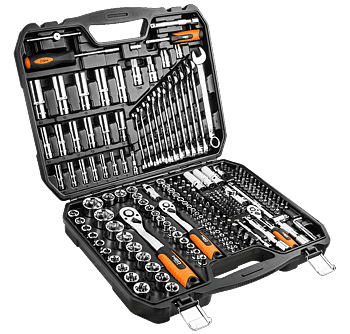 Hylsnyckelsats 219 delar 1/4, 3/8, 1/2 CrV, hylsor, spärrhandtag, blocknycklar, bits m.m. NEO Tools