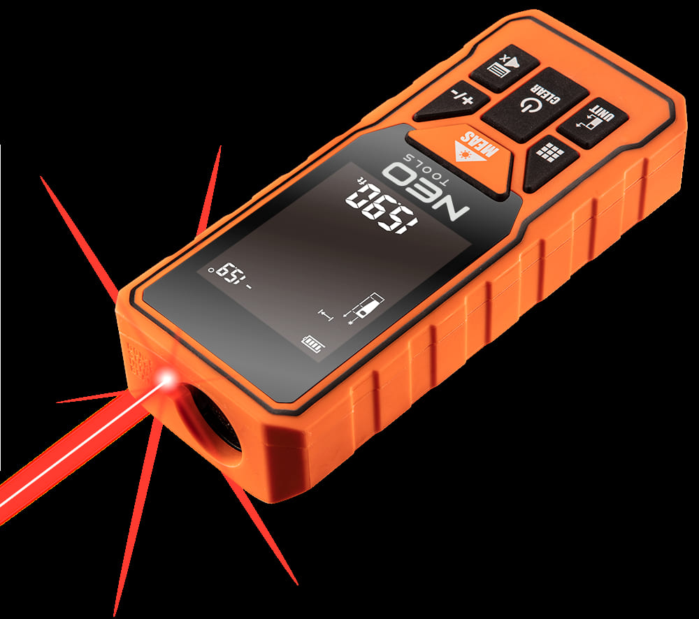 Avståndsmätare laser 0.2- 60m, laserpass, NEO Tools - 8