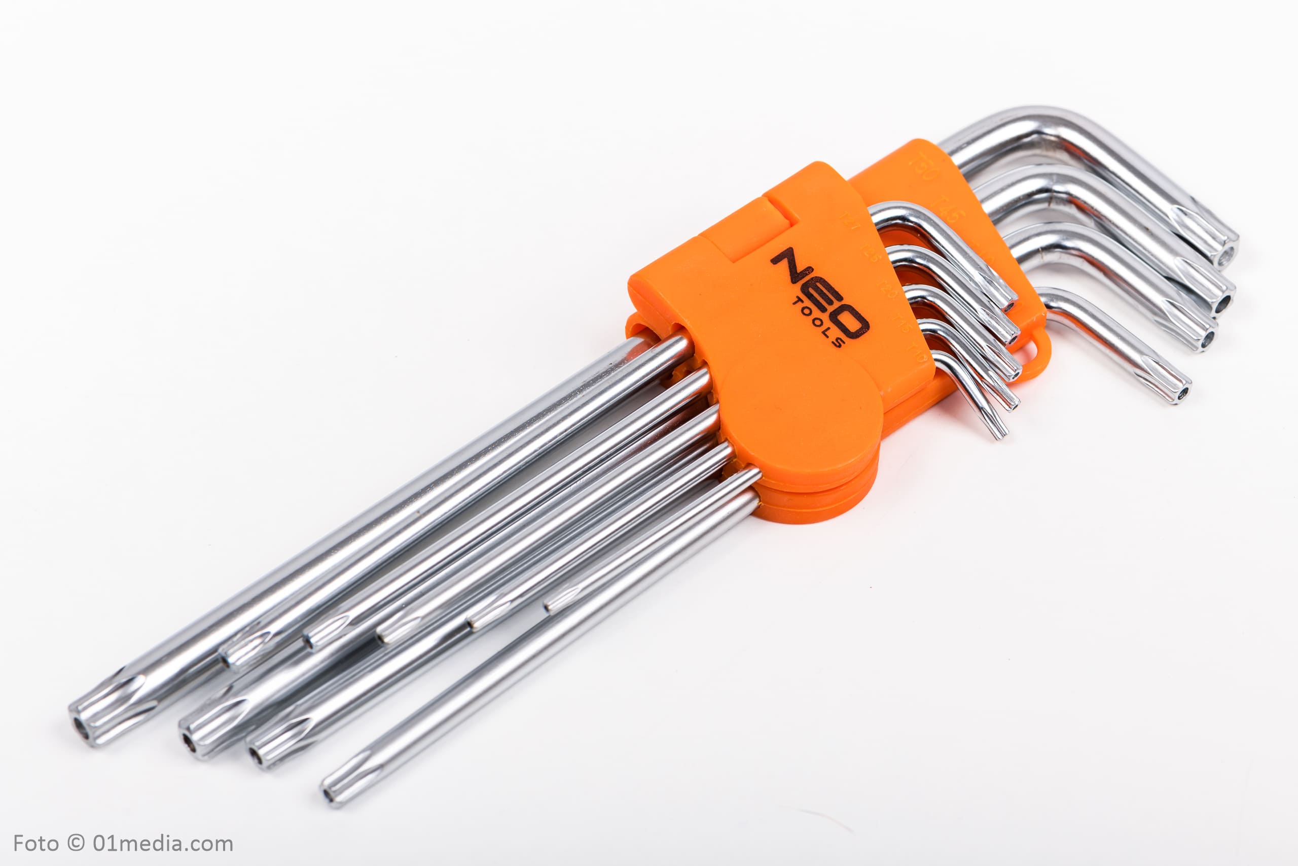 Insexnycklar TORX med hål, 5-kantiga l-nycklar, sats 9 st. TS10 - TS50, S2, NEO Tools