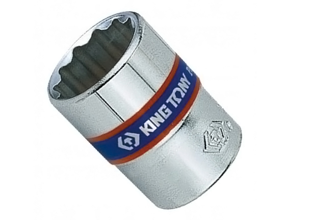 Hylsa 1/44-14 mm, 12-kantig, kort, CrV, King Tony (Storlek (mm) : 5)