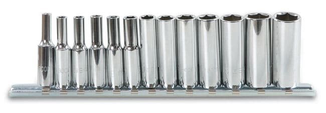 Långa Hylsor Sexkant 1/44-14 mm Förkromade, Sats 13st, BETA Tools