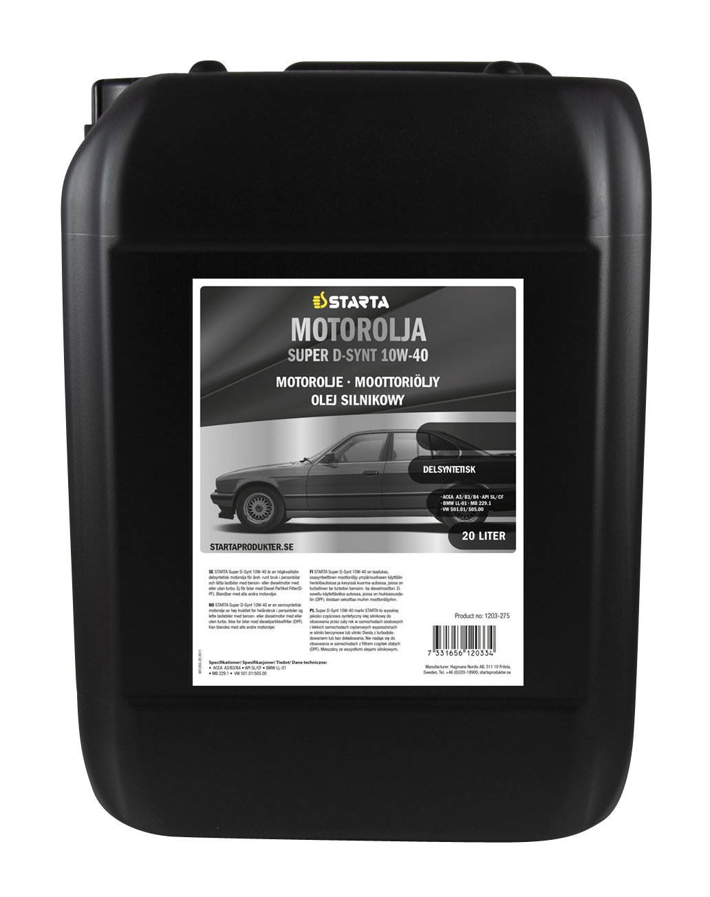 Starta Motorolja Super D-Synt 10W-40 20 L
