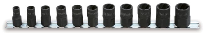 Skärande Hylsats 8–19 mm 3/8 & 1/211 delar, för Skadade Muttrar, BETA Tools