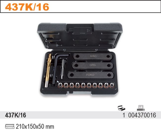BETA TOOLS Gängsats för Reparation av Gängor M9 x 1.25, 16 Delar, Bromsok - 2
