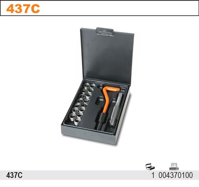 Gängsats för Tändstiftsreparation M14 x 1.25 mm, Komplett Sats, BETA Tools - 5